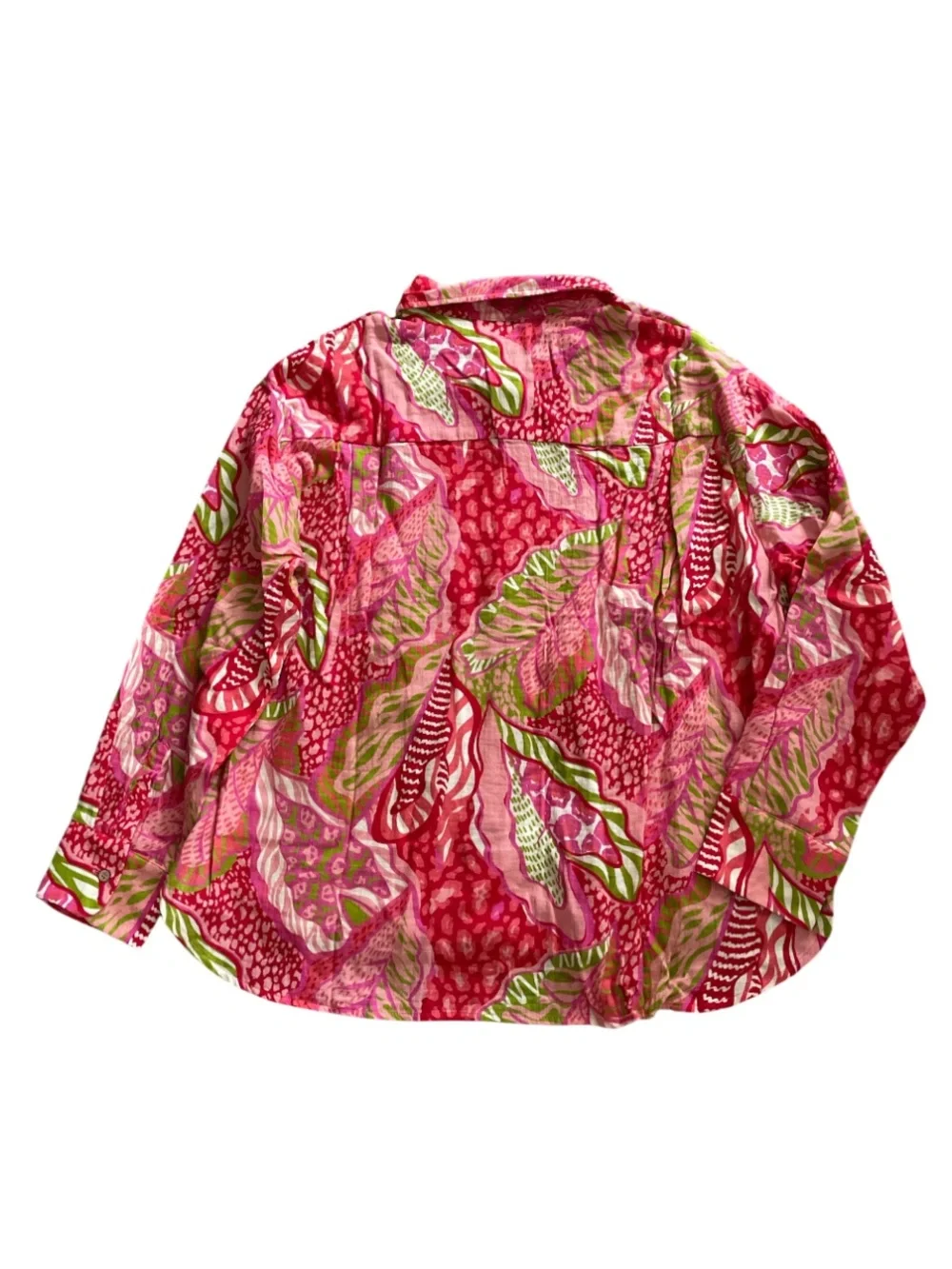Peach Love SAY ALOHA RED TROPICAL GAUZE SHIRT/SHORTS SET